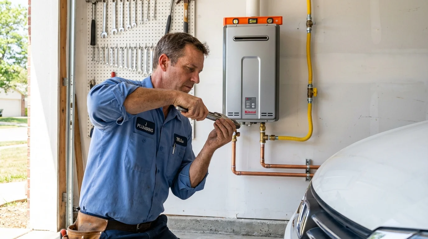 Tankless water heater installation by a Johns Plumbing LLC plumber in Gulfport